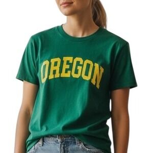 Green Oregon Ducks College Sportswear Graphic T Shirt Womens Size XL NWOT